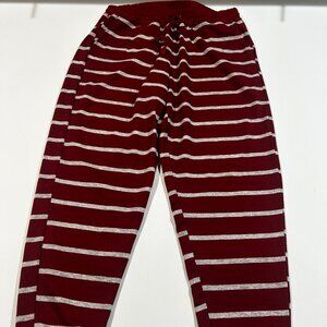 Lularoe Large Jax Joggers Red and Gray Striped